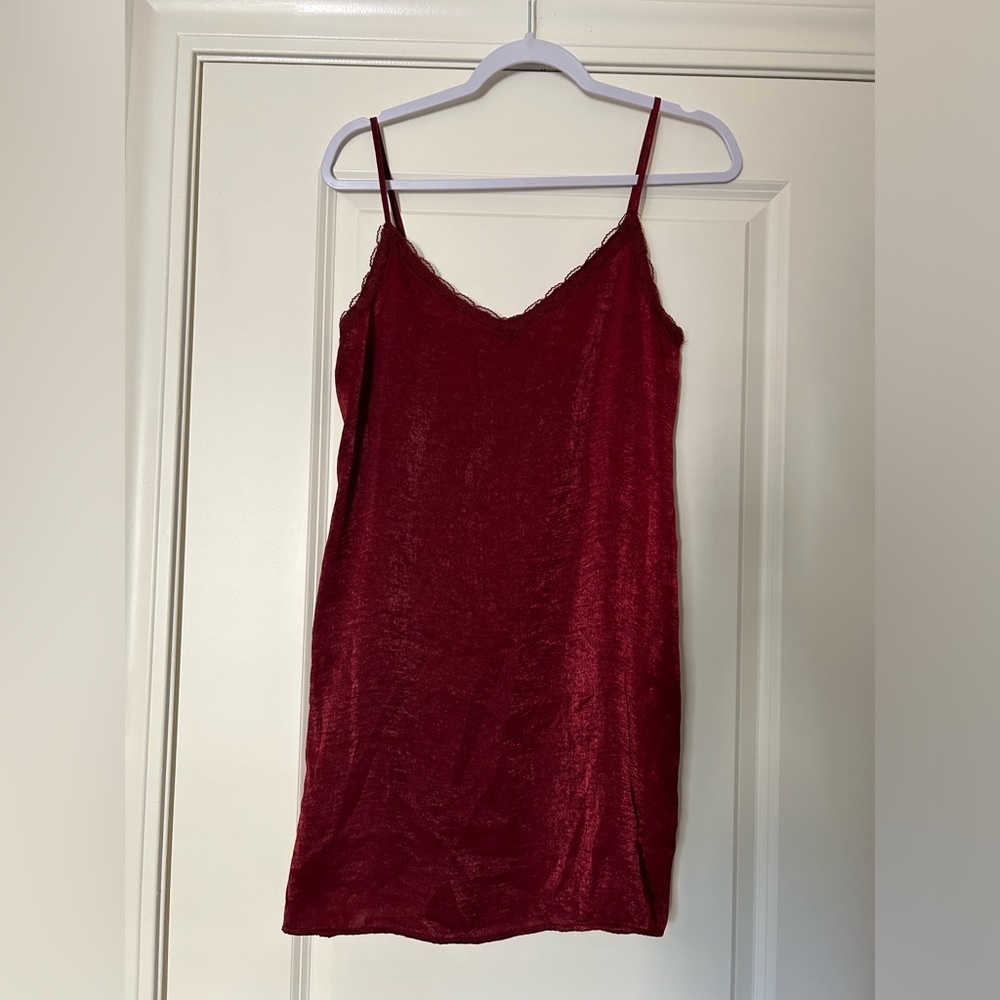 Hollister Red Satin Slip Dress Size S - Picture 3 of 7